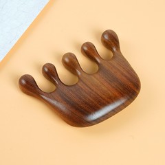 頭部經絡按摩梳金絲檀綠檀木梳實木梳章魚按摩梳頭療刮痧