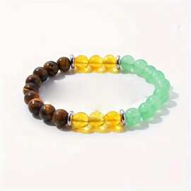 时尚单品天然石东陵石虎眼石串珠手串诞生石手镯哥特式复古风饰品