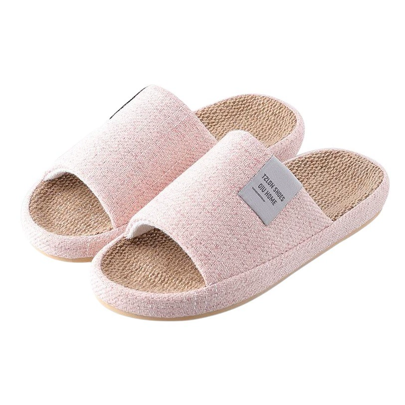 Льняные тапочки Lidani для мужчин, новинка 2023 года, домашние нескользящие бесшумные дышащие хлопковые и льняные тапочки для женщин, круглые круглые тапочки