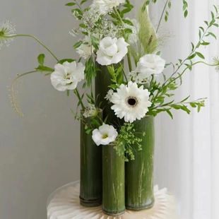 Yingyu Fresh Bamboo Vase Wedding Flower Arrangement Creative Special Ornaments Landscaping Environmentally Friendly Bamboo Natural Table Flower Art