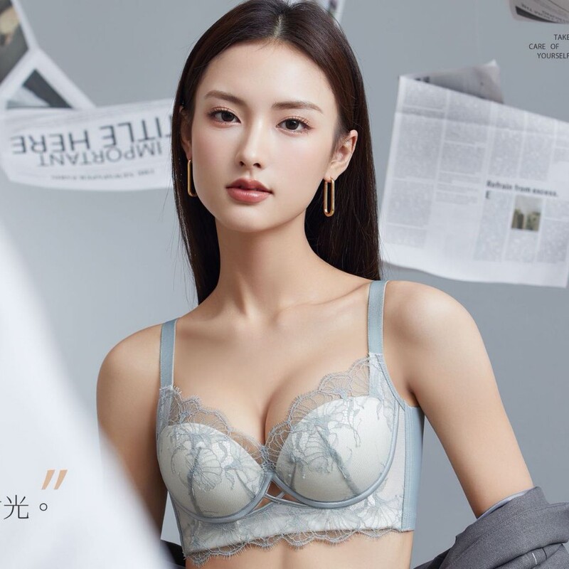 She Accompanies 8996 Bra for Large Breasts, Push-Up Mango Cup, Soft Steel Ring, Adjustable Breast-Retracting Push-Up Bra for Women