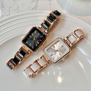 Fashionable women's square temperament diamond-set waterproof small square bracelet watch quartz watch light luxury watch new watch
