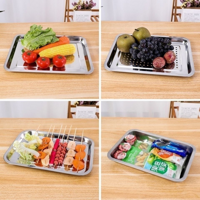 角皿304ステンレス皿長方形蒸し器焼き皿商用家庭用鉄皿料理皿トレー|undefined