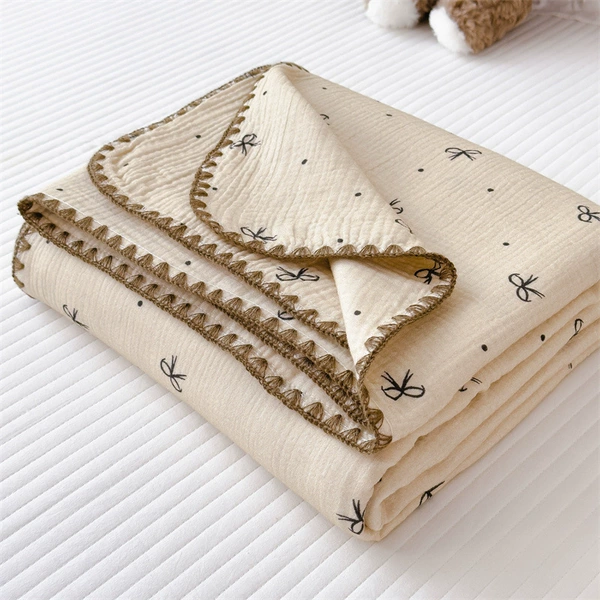 Wrinkled yarn-bow [Class A cotton double-layer yarn, skin-friendly and soft]