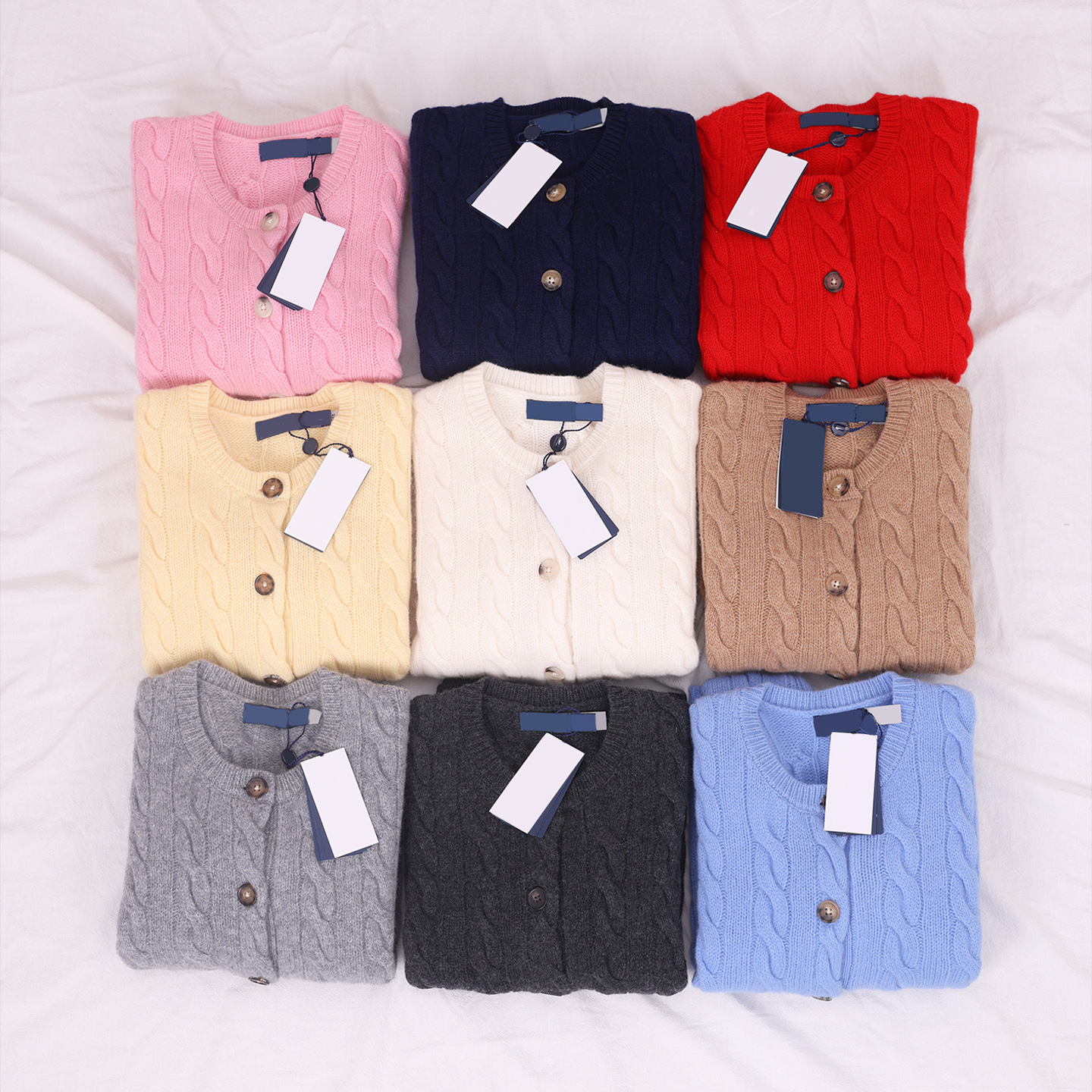 Rl Laff [80% Wool 20% Cashmere Cardigan] Pony Logo Embroider New Cable Women/Scanable Ceiling