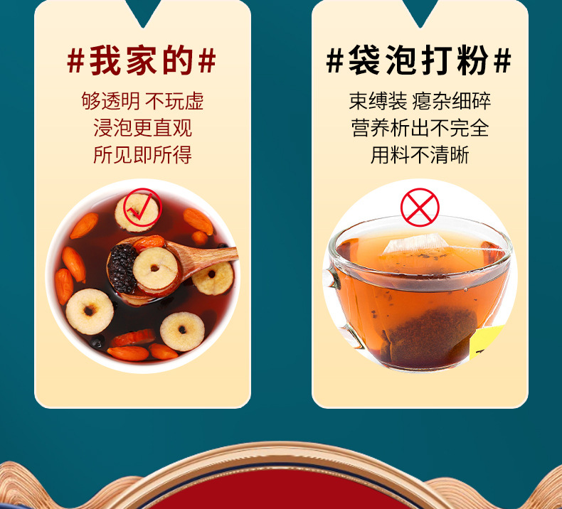 Mulberry Goji Red Date Tea Sang Shen Gou Qi Hong Zao Cha Herbal Tea Bags 10 Pack quality and texture