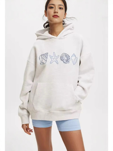 Women's New Cross-border Foreign Trade Hooded Sweatshirt with Fleece, Solid Color Letter Print, Kangaroo Pockets, Drawstring Print