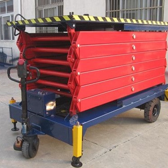 天津厂家直销辅助行走剪叉式升降平台移动升降机液压高空作业平台