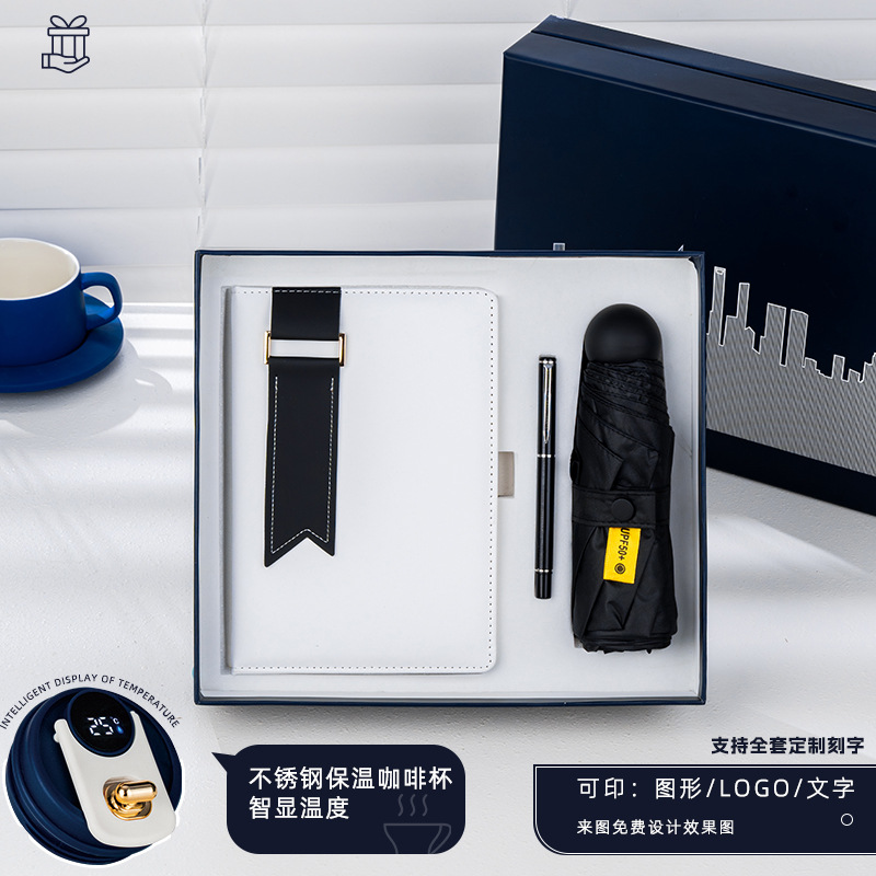 Bolígrafo con hebilla plateada para libro DD negro 6 paraguas de sol