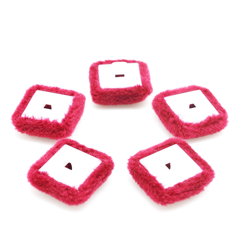 15mm方形塑料底水貂毛耳环耳饰DIY包布扣时尚大衣外套手缝包布扣