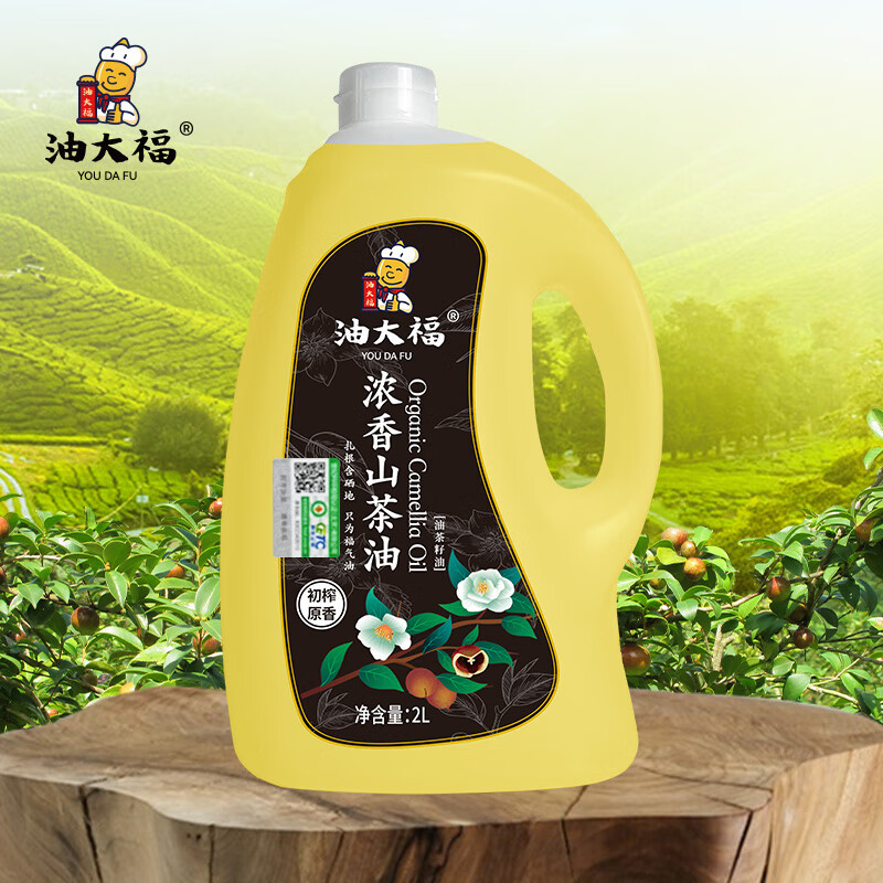 油大福茶油2L浓香茶籽油低温冷榨一级土茶油高油酸食用油高油酸王