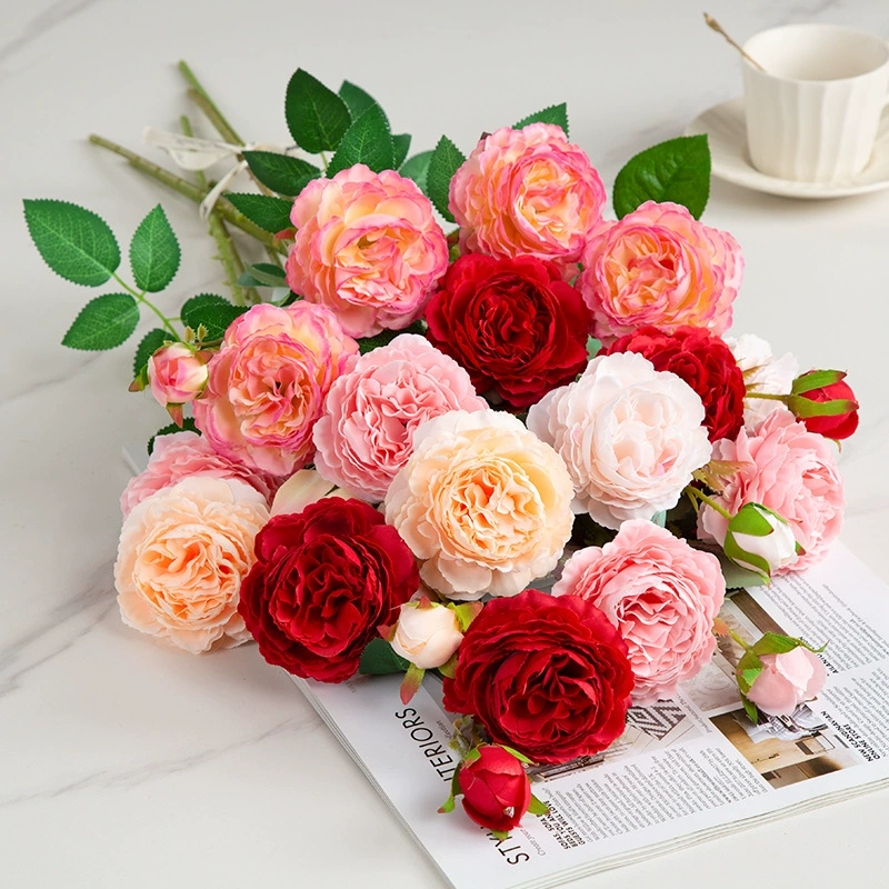 Симулятор букет пион поддельные цветы для гостиной украшения оптовая столовая цветочная композиция для украшения дома цветочный стол