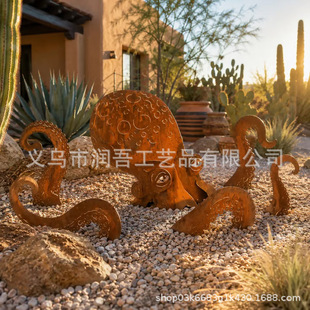 �羳Rust Patina Giant Squid Garden Sculpture�������~���@����