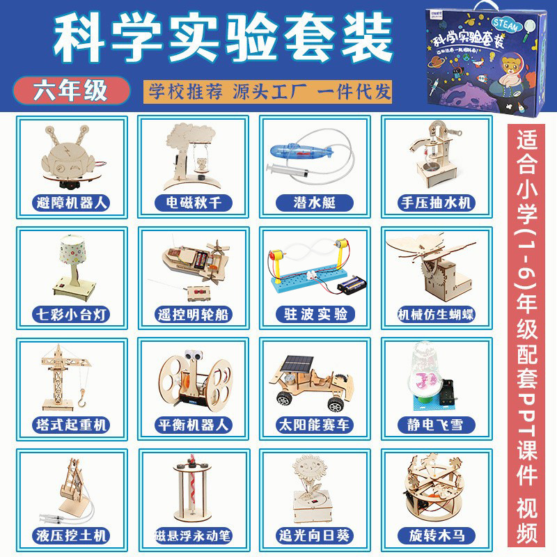 Juego de experimentos de ciencia para niños, juguetes de enseñanza de Steam, jardín de infantes para estudiantes, bricolaje, tecnología hecha a mano, pequeño regalo