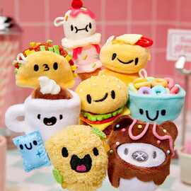 跨境新品 DIY Food-Themed Plush 食品早餐系列毛绒玩偶公仔