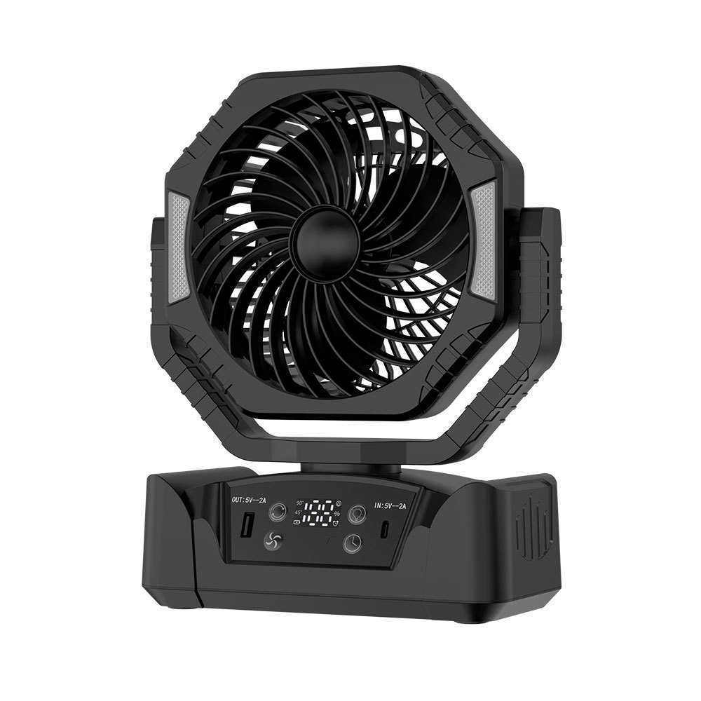 Ventilador Portátil para Camping Recargable USB con Luz LED para Camping y Tienda de Campaña