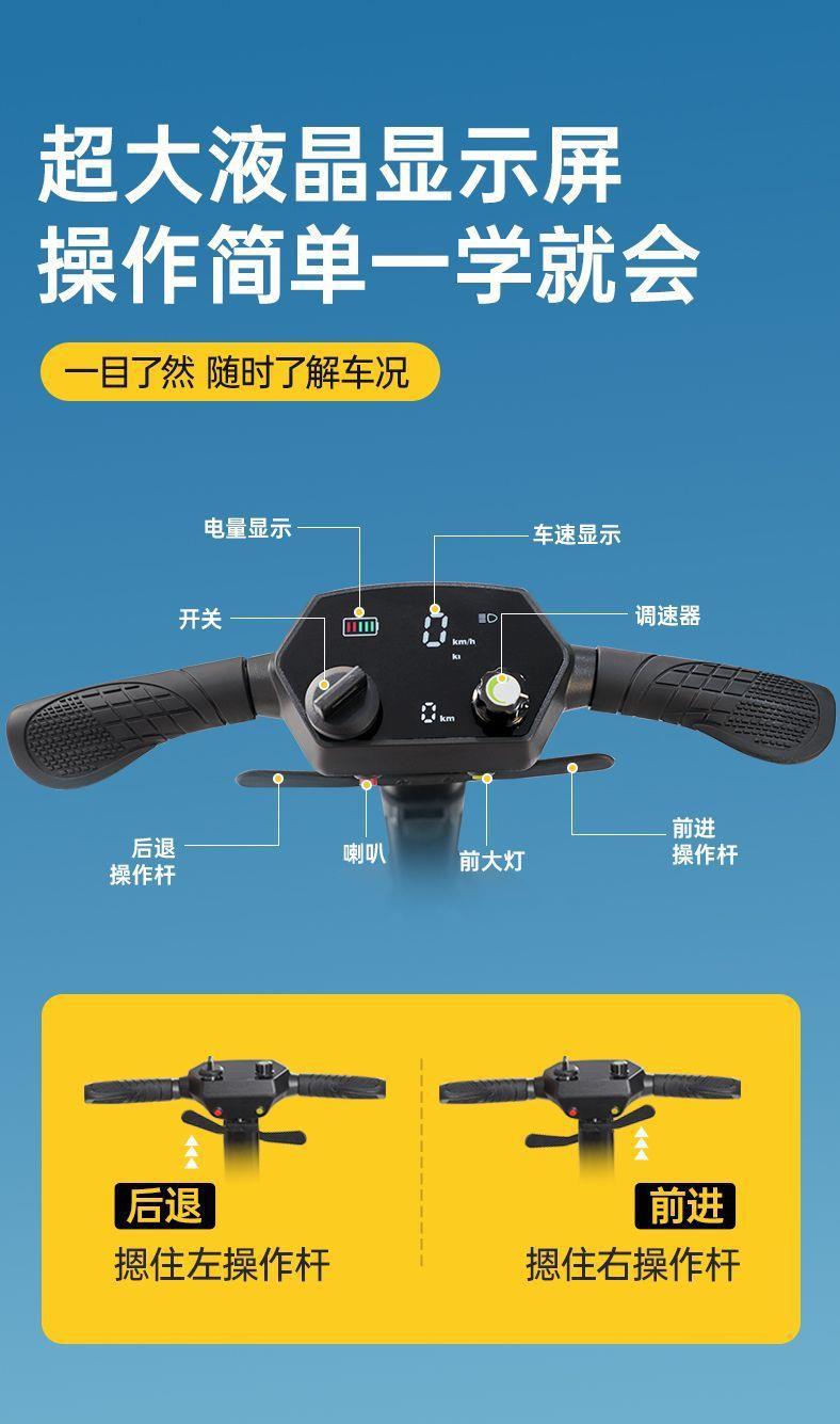 Lightweight Folding Electric Four-Wheeler for the Elderly, Mobility Scooter for Seniors and Disabled People
