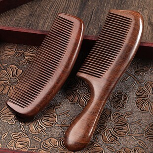 Old material sandalwood head comb solid wood household long hair men and women straight hair natural home gift comb