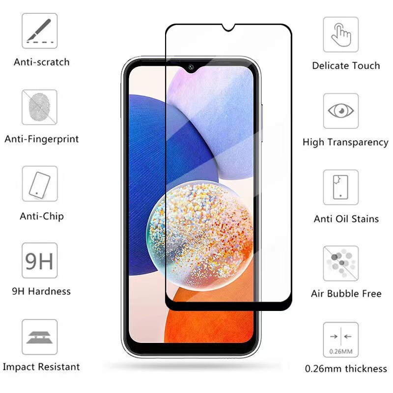 Suitable for Samsung A57 Tempered Film Galaxy A05S Full Screen Hd Anti-Peep A17 High Aluminum Large Arc A27 Glass Film