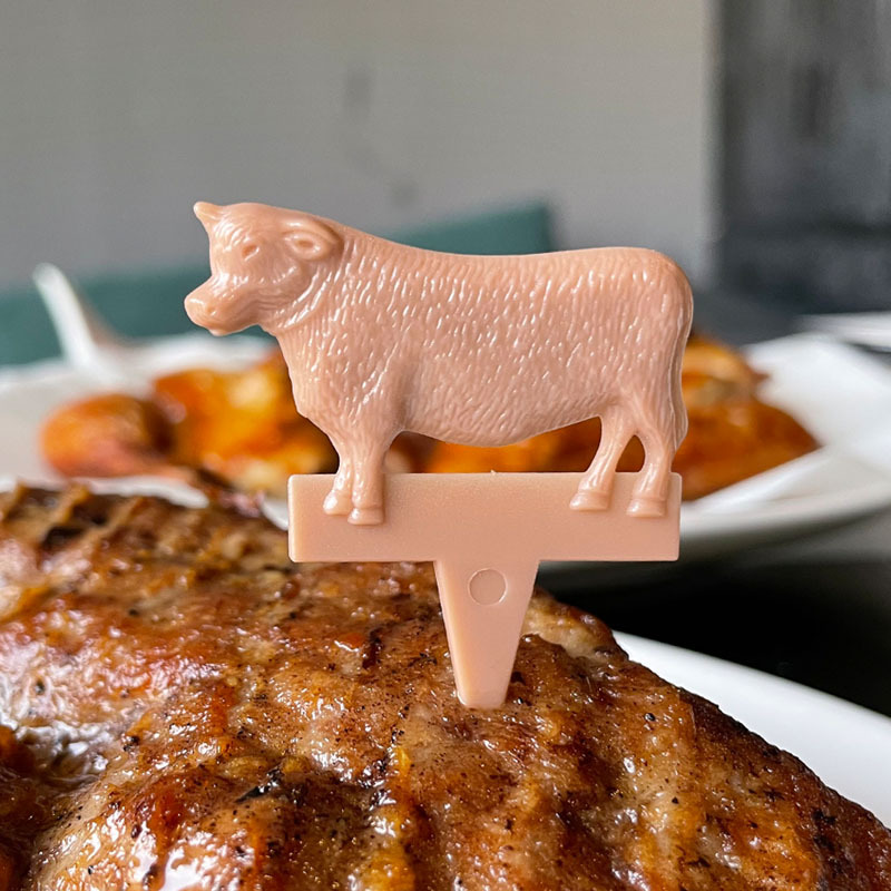 高档酒店西餐用牛排签牛排插牛肉生熟食标塑料插签插牌标识牌插旗