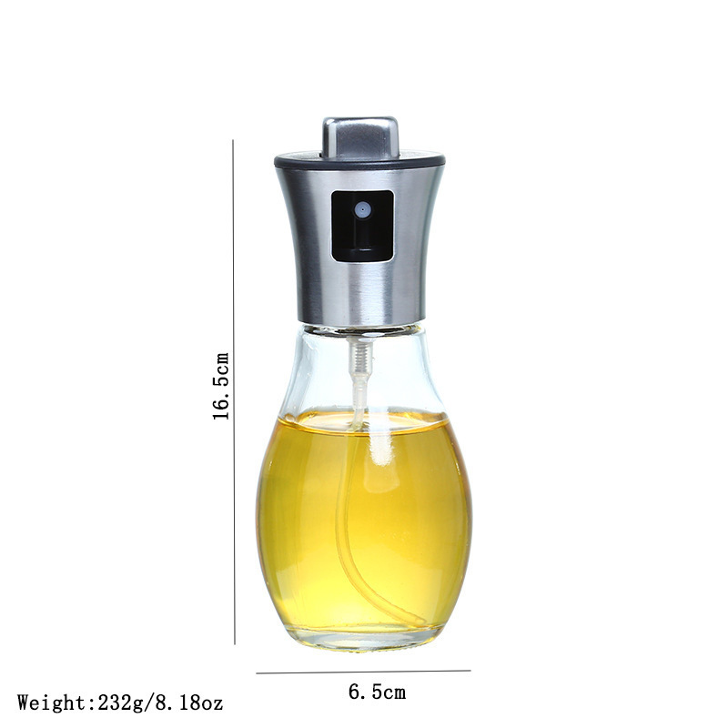 304 botella de spray de aceite de acero inoxidable prensa botella de aceite de grado alimenticio olla de spray de aceite de barbacoa hogar vinagre botella de spray de aceite de vidrio