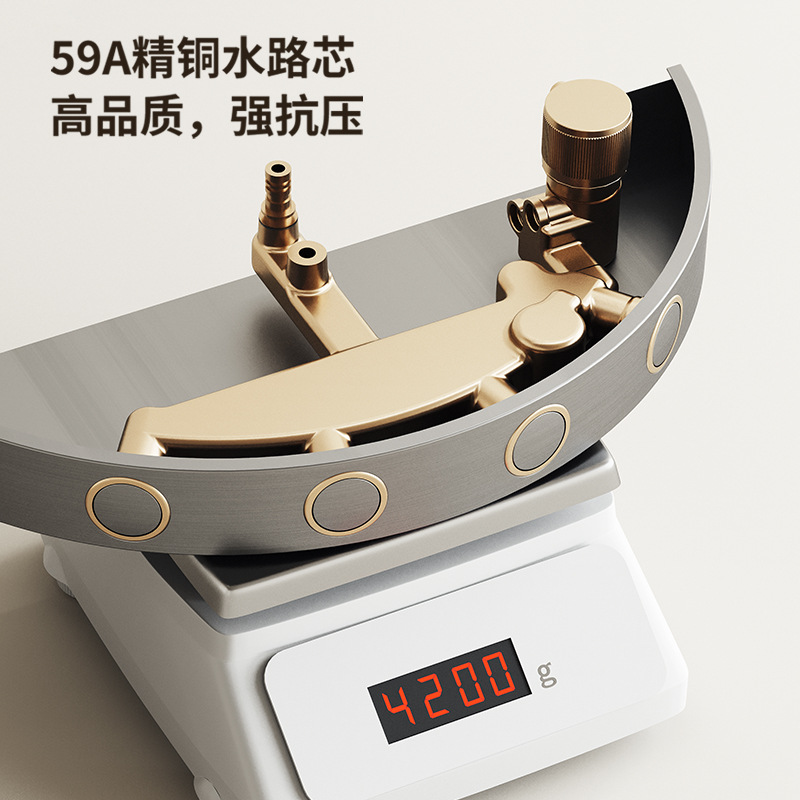 Pantalla digital inteligente LED, cobre completo, lujo ligero, temperatura constante, sobrealimentado, ducha para el hogar, juego completo de ducha de mano para el baño