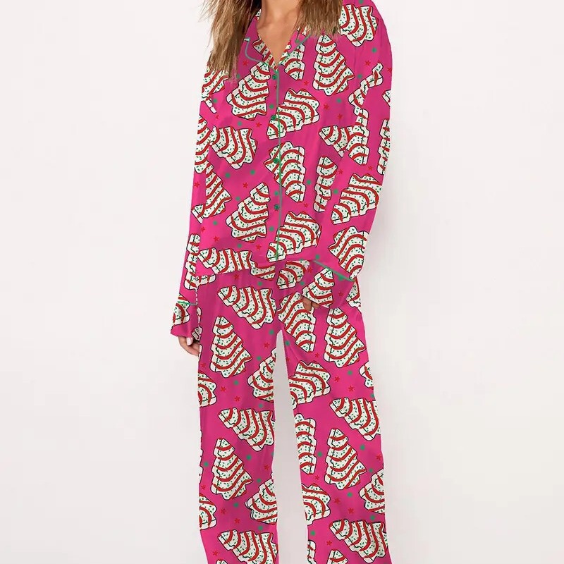 2025 Cross-Border Christmas Tree Print Set Women's and Children's Pajamas Plus Size Elegant Pod One Piece Customized 2025 Cross-Border Christmas Tree Print Set Women's and Children's Pajamas Plus Size Elegant Pod One Piece Customized