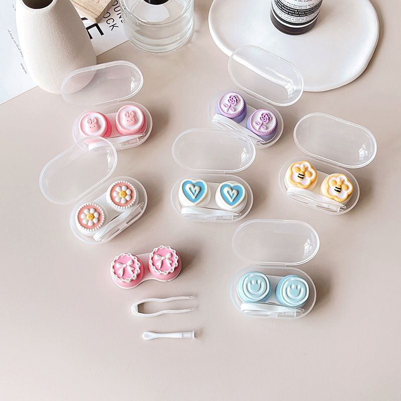 Candy Color Contact Lens Box Mini Fresh Cute Invisible Care Box Cute Companion Box PP-X41 Candy Color Contact Lens Box Mini Fresh Cute Invisible Care Box Cute Companion Box PP-X41