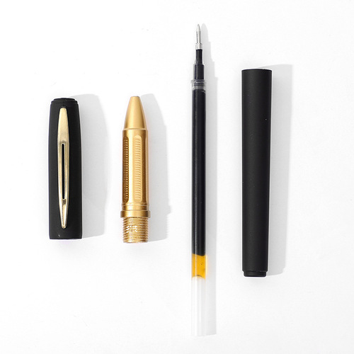 Business signature pen large capacity refill 1.0mm black frosted carbon pen office stationery 0.5mm gel pen