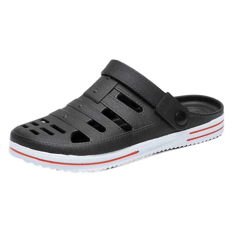 Летняя обувь с отверстиями, Мужская Нескользящая фабричная оптовая продажа, обувь для охраны труда, дышащая толстая подошва, верхняя одежда, мягкое дно, мужские сандалии с закрытым носком