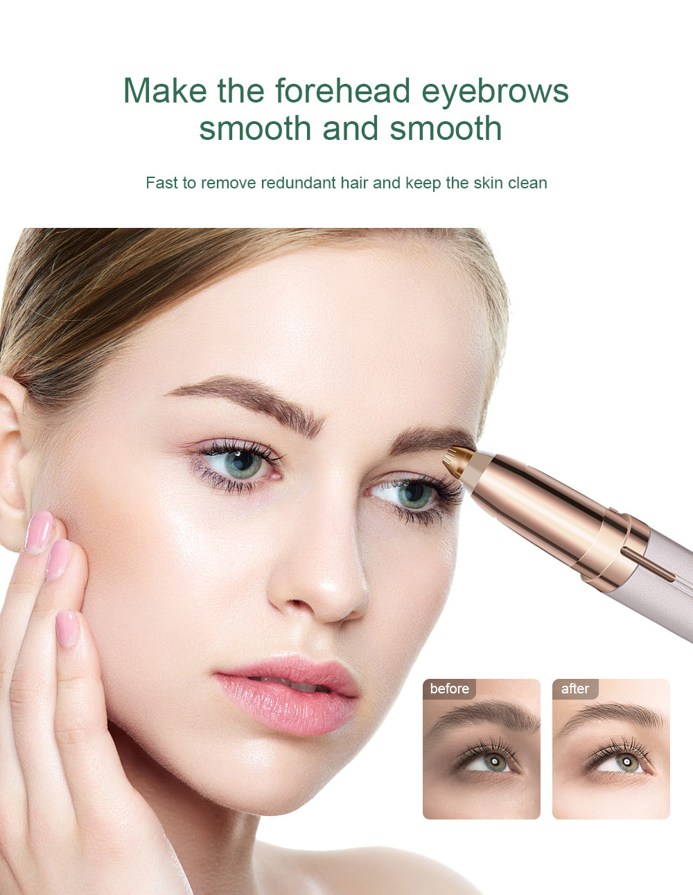 Electric Eyebrow Trimmer in use