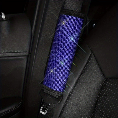 Belt Protector for Vehicle – Seat belt shoulder pad - blue-diamond-1-pack