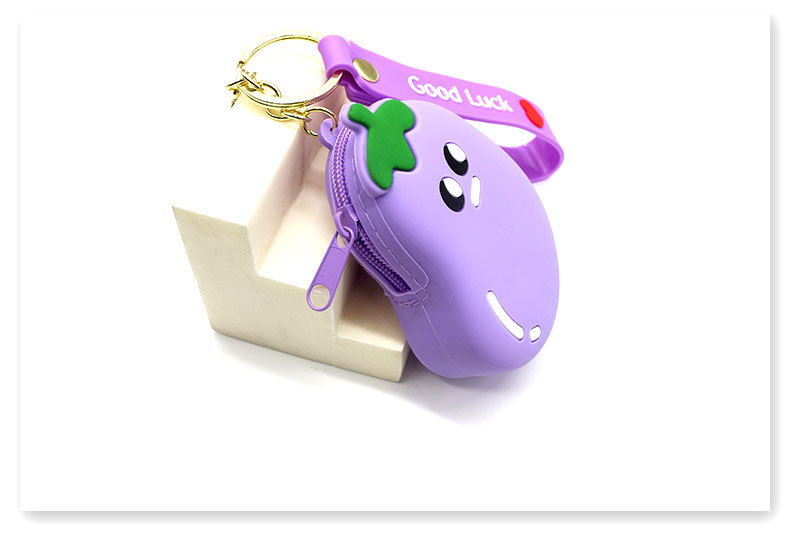 Zipper Closure Type Coin Purse Bags Type Kid'S Women's Animal Cartoon Fruit Silica Gel Zipper Kids Wallets