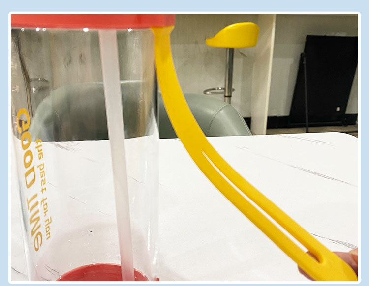 Korean high appearance level couple plastic cups 2021 summer fashionable and trendy color matching straw water cups for women, one-piece consignment pic 35