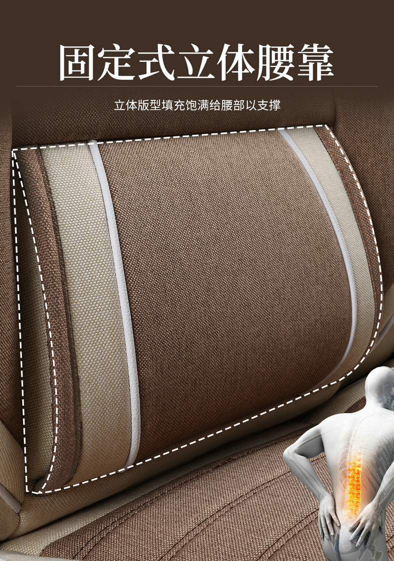 Cross-Border Foreign Trade All-Season New Linen Fabric Special Seat Cushion Fully Enclosed Cotton and Linen Breathable Seat Cover for Summer