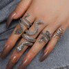 Ring, retro set, punk style, 4 piece set