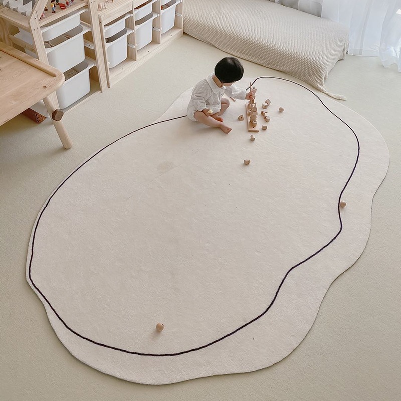 Alfombra Morandi con diseño de nubes frescas, estilo nórdico, para sala de estar, alfombra para mesa de centro, personalizada, creativa, irregular, de felpa, para uso doméstico.