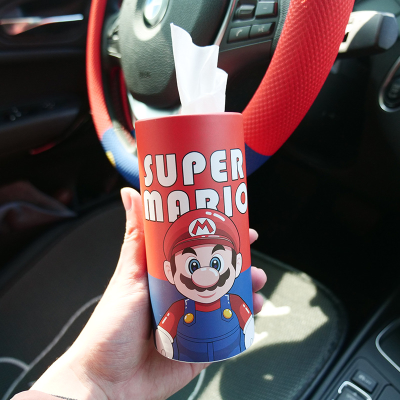 卡通车载抽纸盒可爱个性车内用纸质纸巾筒50抽创意客厅餐厅纸巾盒