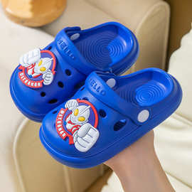 正版奥特曼儿童凉拖鞋男童室内外穿防滑宝宝小中童沙滩包头洞洞鞋