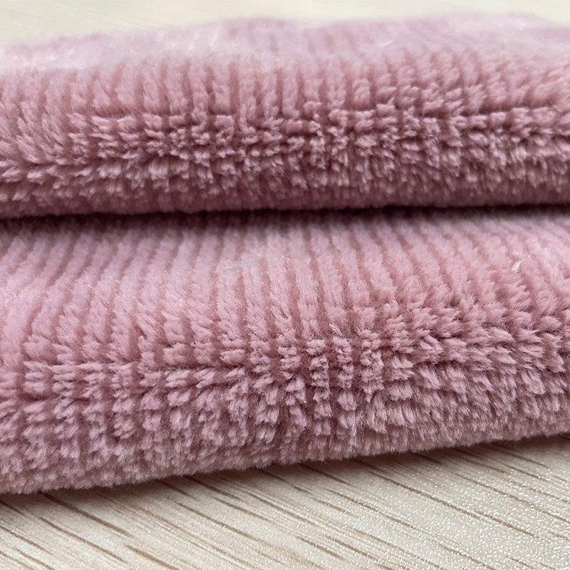 供应双面单面提花法兰绒素色法兰绒秋冬毛毯家居服沙发面料