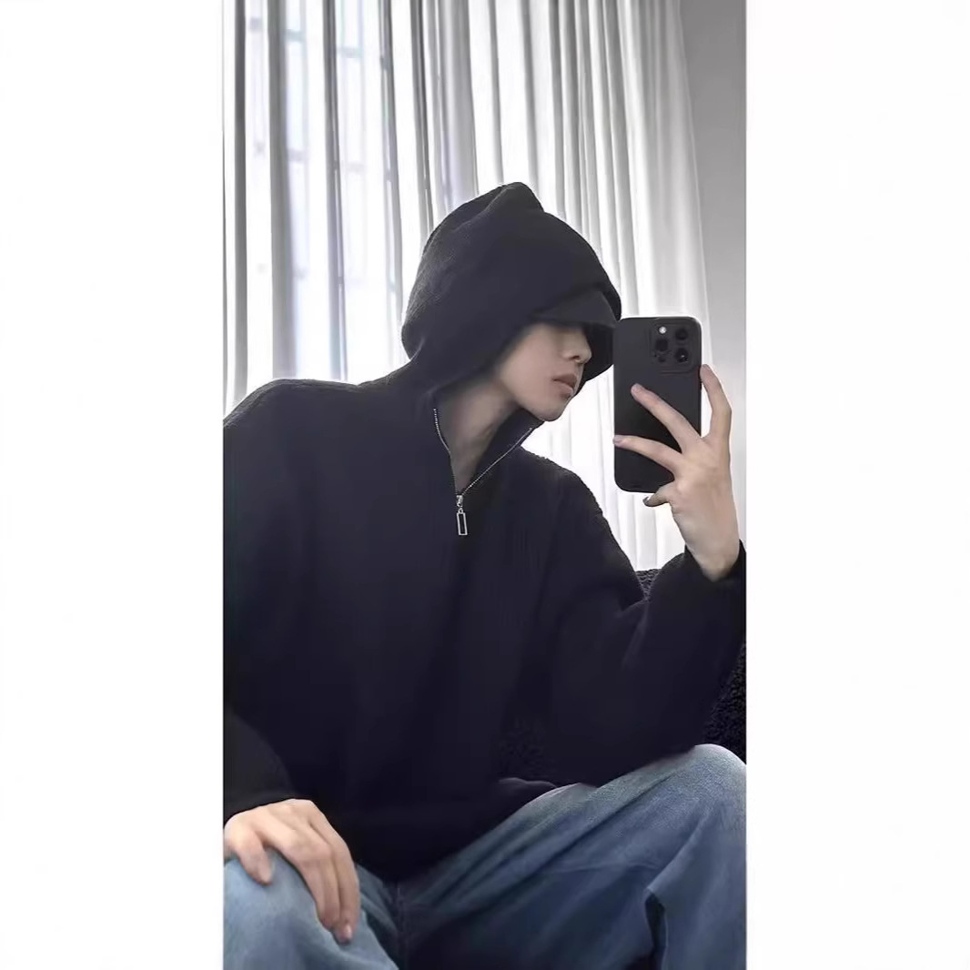 Retro jacket for leisure with zipper