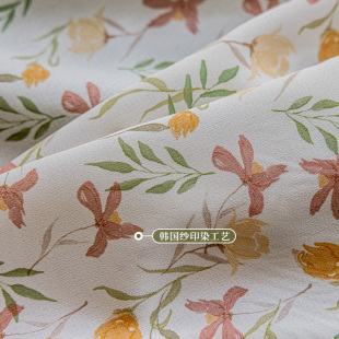Monet's Garden Pole Short Curtain Pastoral Coffee Curtain Retro Floral Chiffon Half Curtain Decorative Curtain Partition Blocking Door Curtain