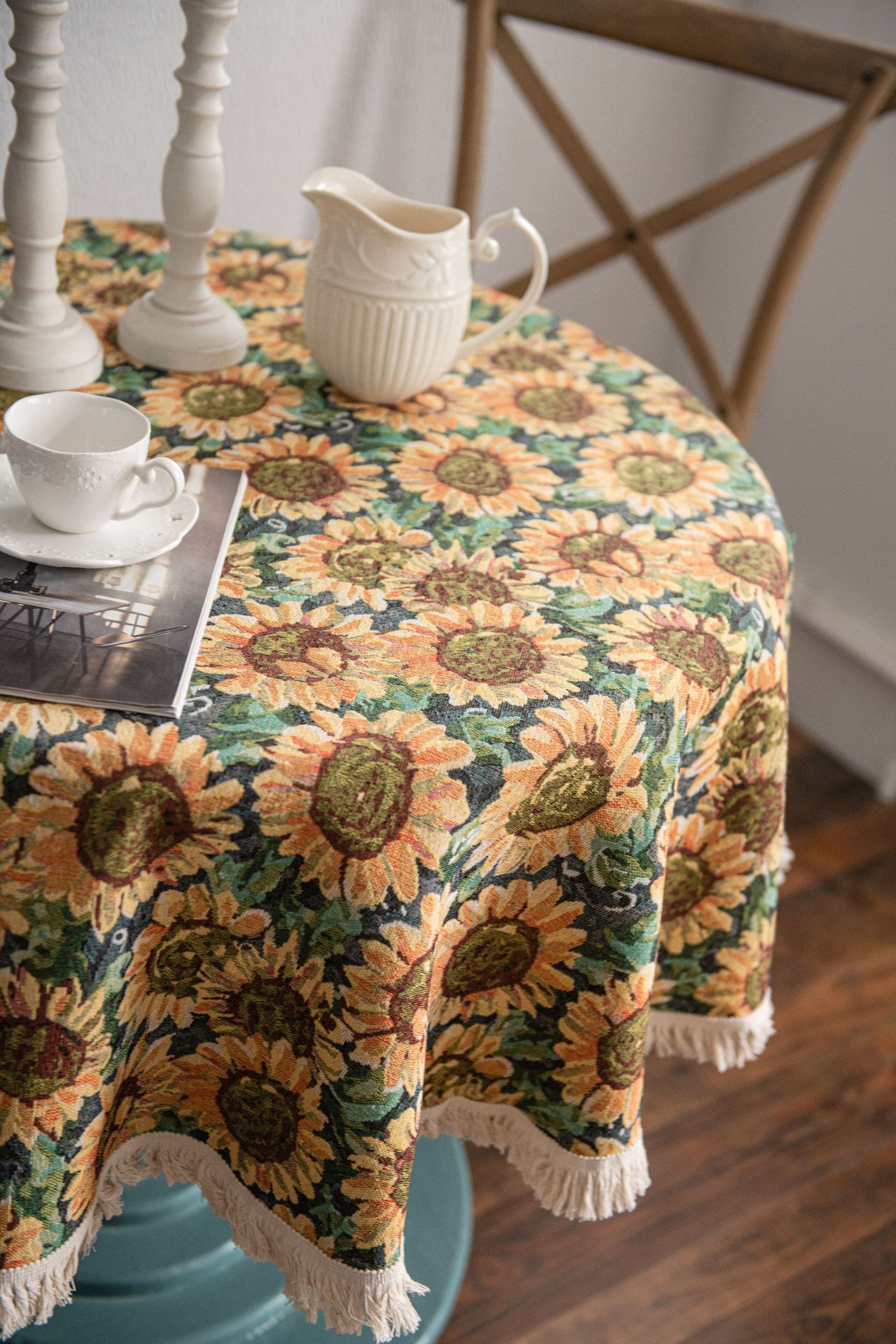 提花向日葵+ 白须圆形