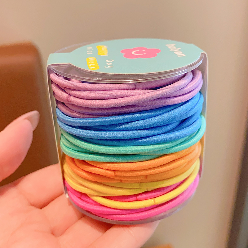 Las muchachas de la banda de goma del lazo del pelo de los niños no hacen daño a la cuerda del pelo banda elástica del pelo del bebé banda de goma colorida de la muchacha de la cuerda