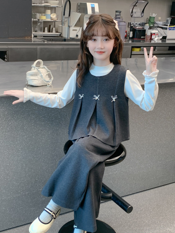 女童套装春秋款2025新款儿童洋气时髦网红小香风三件套女孩秋装潮|undefined