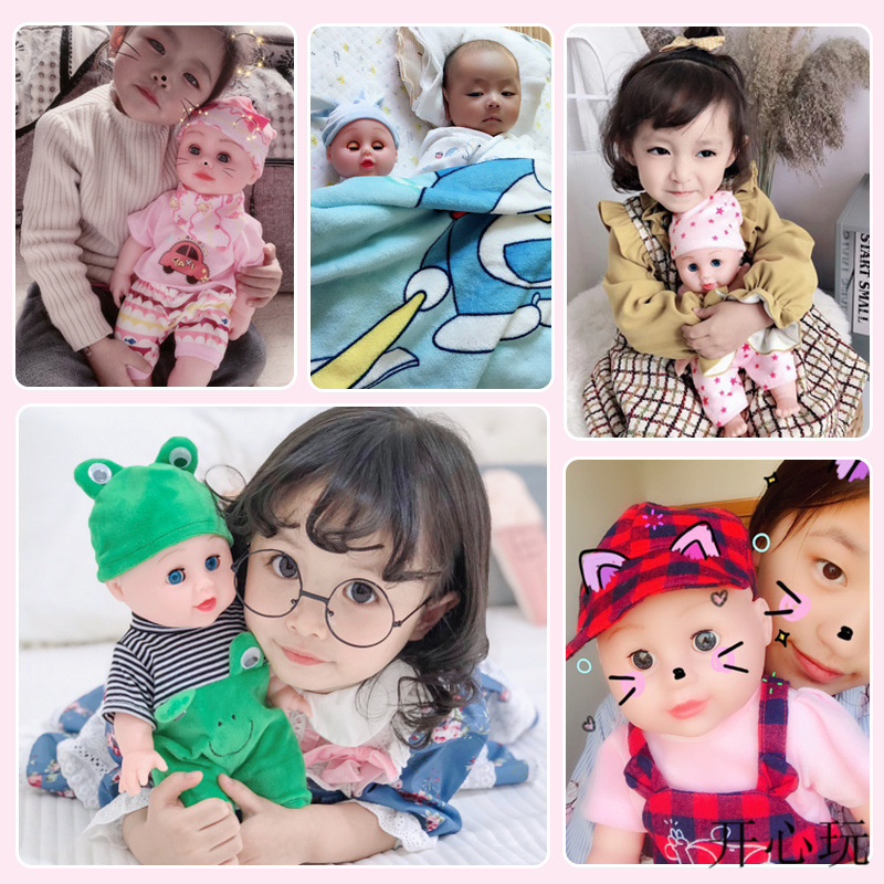음성 부드러운 고무 인형 소녀 놀이 홈 시뮬레이션 어린이 지능형 조기 교육  말하는 잠자는 장난감