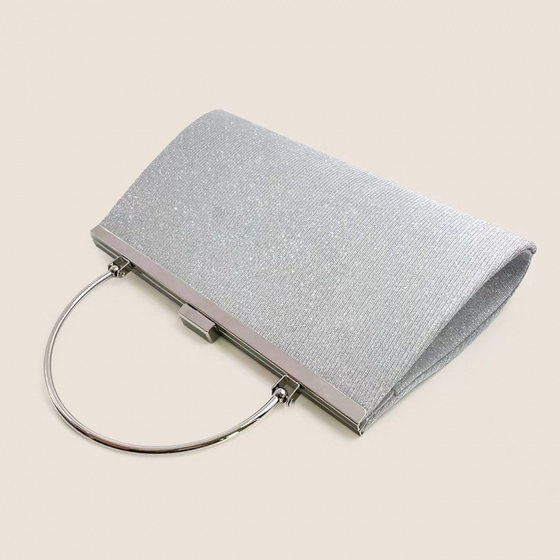 New Cross-border Simple Fashion Pleated Handbag Shiny Evening Bag Mobile Phone Bag Women's Banquet Bag Cheongsam Gift Bag