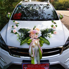 森系の主な結婚車の装飾車の頭の花のスーツはバラの中国式の結婚の結婚式の車のセットをシミュレーションします。