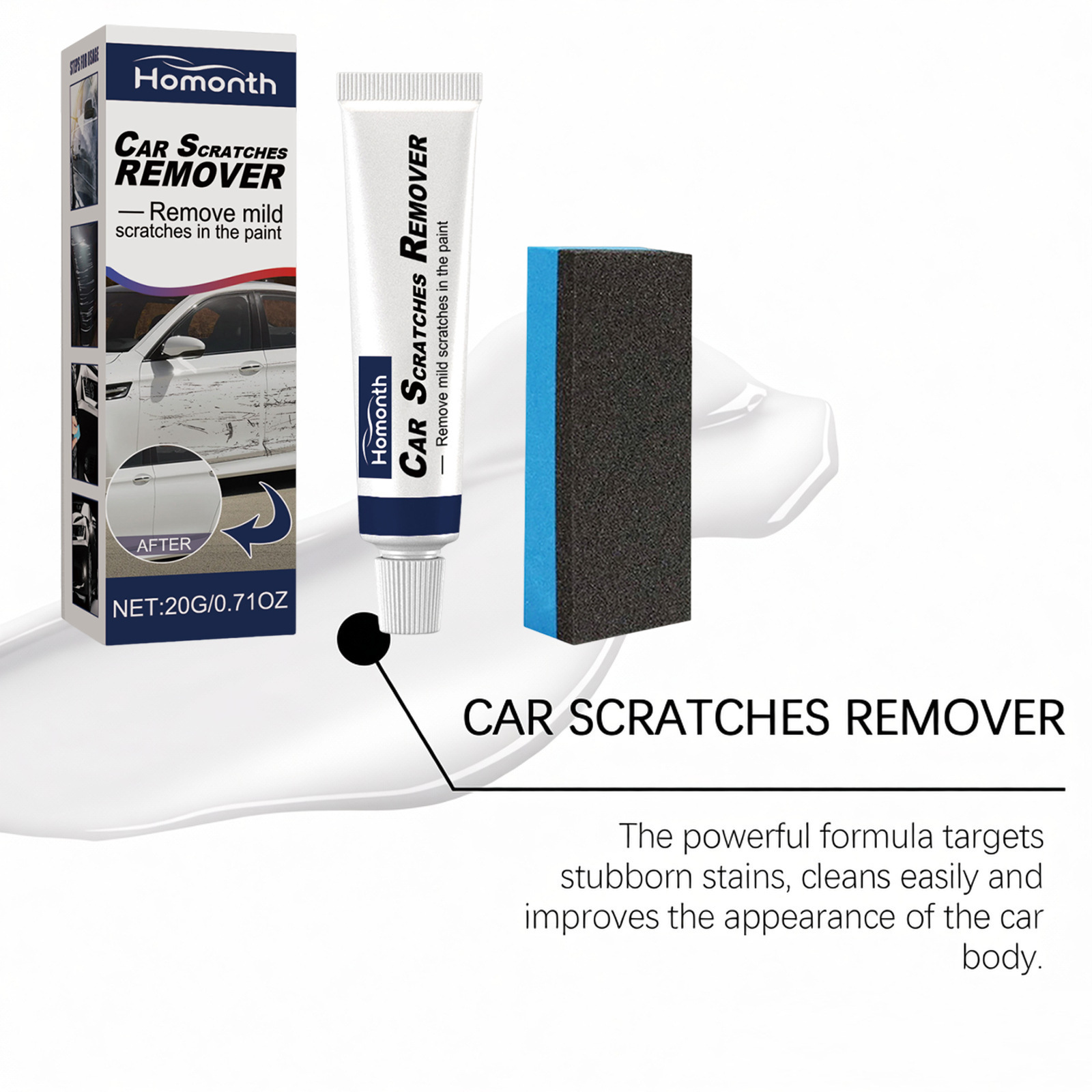 Car Scratch Care Agent, Scratch Removal Abrasive, Paint Surface Car Polishing Wax, Car Scratch and Scuff Care