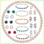 施家罗马饰品 Una系列项链套装水晶镶嵌圆形切割耀眼魅力手链小众